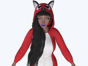 girl kigurumi cat 3 3D Model