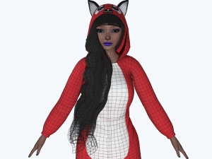 girl kigurumi cat 3 3D Model