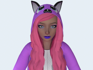 girl kigurumi cat 4 Modelo 3D