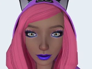 menina kigurumi gato 4 Modelo 3D