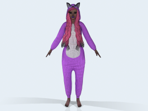 girl kigurumi cat 4 Modelo 3D