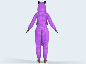 menina kigurumi gato 4 Modelo 3D
