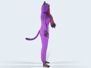 menina kigurumi gato 4 Modelo 3D