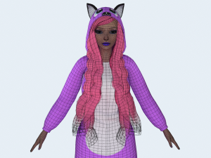 girl kigurumi cat 4 Modelo 3D