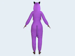 menina kigurumi gato 4 Modelo 3D