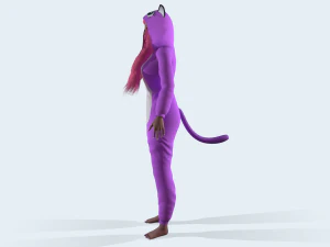 menina kigurumi gato 4 Modelo 3D