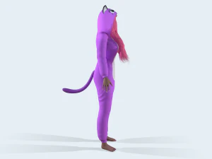 menina kigurumi gato 4 Modelo 3D