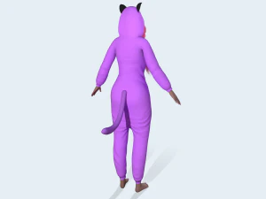 menina kigurumi gato 4 Modelo 3D