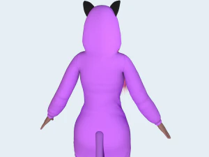 menina kigurumi gato 4 Modelo 3D