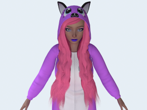 girl kigurumi cat 4 3D Модель