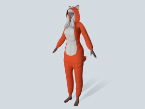 girl kigurumi fox Modelo 3D