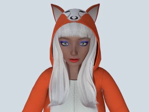 girl kigurumi fox 3D Model