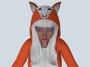 girl kigurumi fox 3D Model