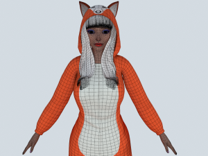 girl kigurumi fox Modelo 3D
