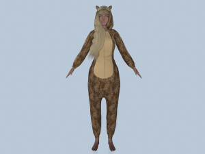 girl kigurumi leopard 3D Model