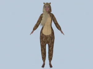 menina kigurumi leopardo Modelo 3D