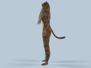 menina kigurumi leopardo Modelo 3D