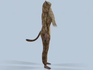 menina kigurumi leopardo Modelo 3D