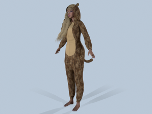 girl kigurumi leopard 3D Model