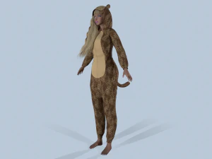 menina kigurumi leopardo Modelo 3D