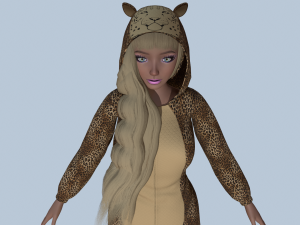girl kigurumi leopard 3D Model