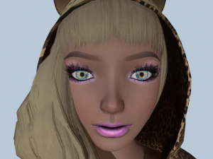 menina kigurumi leopardo Modelo 3D