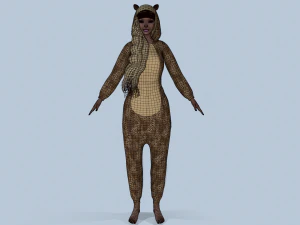 menina kigurumi leopardo Modelo 3D
