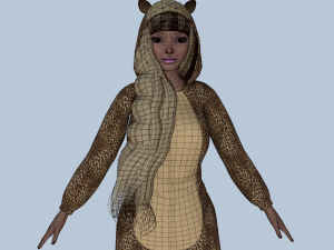 girl kigurumi leopard 3D Model