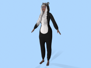 girl kigurumi panda Model 3D