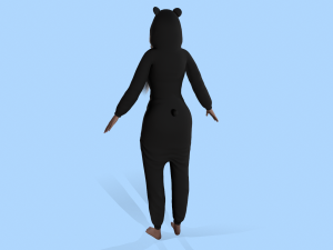 girl kigurumi panda Model 3D