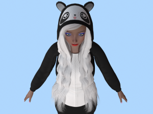 girl kigurumi panda Model 3D