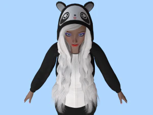 girl kigurumi panda 3D Model