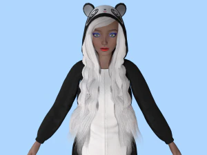 girl kigurumi panda 3D Model