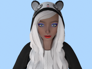 girl kigurumi panda Model 3D