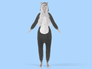 girl kigurumi panda Model 3D