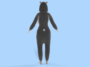 girl kigurumi panda Model 3D