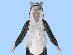 girl kigurumi panda Model 3D