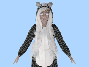 girl kigurumi panda 3D Model