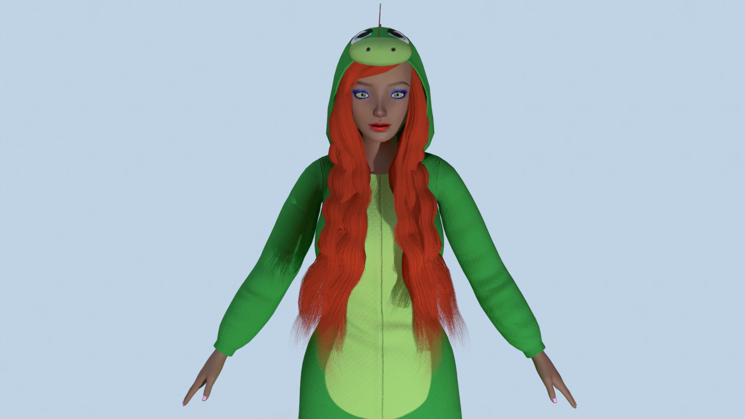 girl kigurumi dragon 3D Model .c4d .max .obj .3ds .fbx .stl .blend