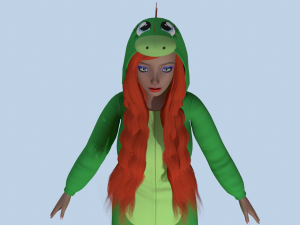 girl kigurumi dragon Modelo 3D