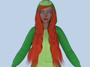 girl kigurumi dragon Modelo 3D