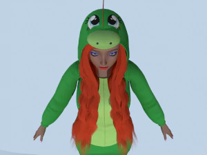 girl kigurumi dragon 3D Model