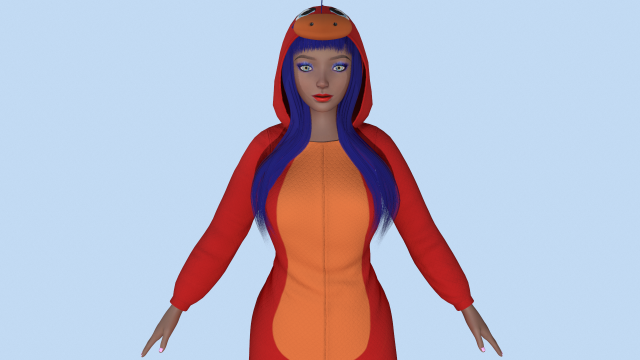 girl kigurumi dragon 2 Modelo 3D .c4d .max .obj .3ds .fbx .stl .blend 