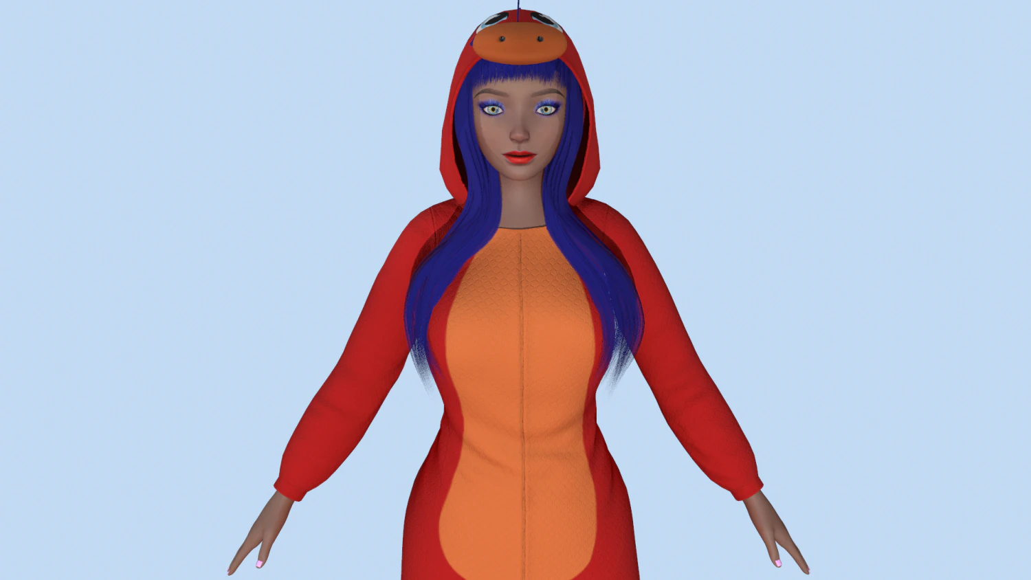 menina drag&atilde;o kigurumi 2 Modelo 3D .c4d .max .obj .3ds .fbx .stl .blend 
