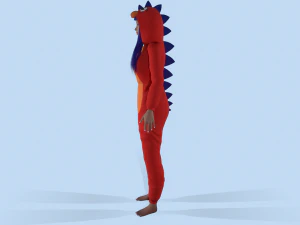 menina drag&atilde;o kigurumi 2 Modelo 3D