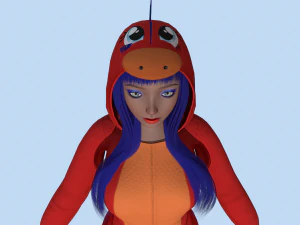menina drag&atilde;o kigurumi 2 Modelo 3D
