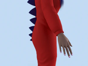 menina drag&atilde;o kigurumi 2 Modelo 3D