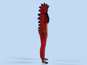 menina drag&atilde;o kigurumi 2 Modelo 3D