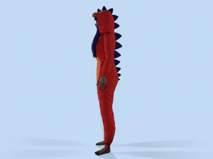 menina drag&atilde;o kigurumi 2 Modelo 3D