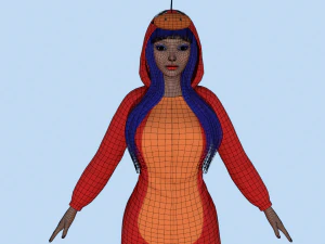 menina drag&atilde;o kigurumi 2 Modelo 3D